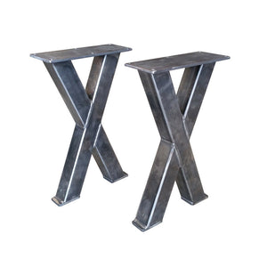 Metal Bench Legs - 2x2 Tubing, Custom Made Box Legs, Steel Table, Barn Wood, Butcher Block, Industrial