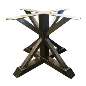 Dining Height 28-1/2" Tall - Metal Pedestal Trestle Table Base - Round or Square Table Top, Single leg, Industrial Steel Stand