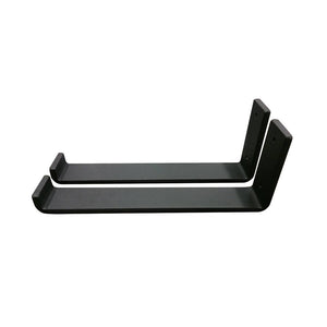 Very heavy duty J style shelf bracket with a front lip for wood